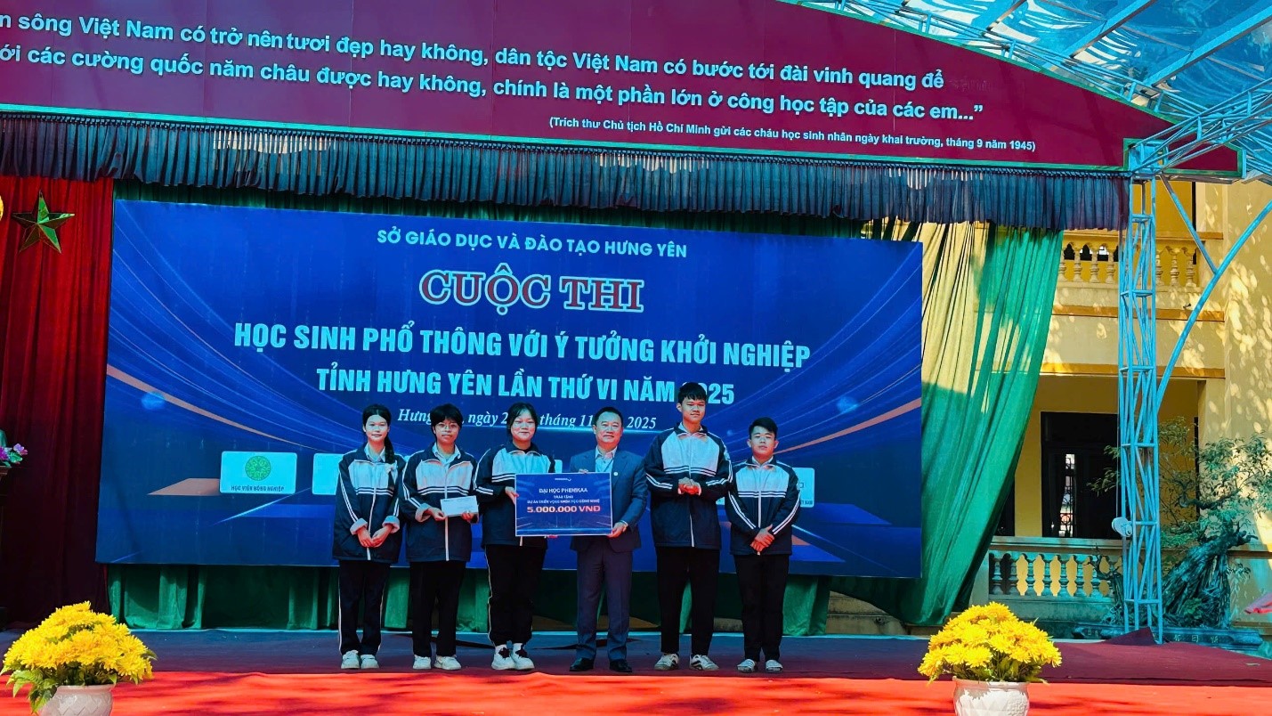 HỌC SINH TRƯỜNG THPT PHẠM NGŨ LÃO  ĐẠT GIẢI NHÌ TẠI CUỘC THI “HỌC SINH PHỔ THÔNG VỚI Ý TƯỞNG KHỞI NGHIỆP” TỈNH HƯNG YÊN NĂM 2025